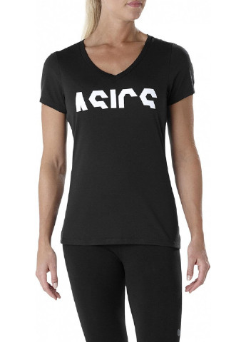 Черная летняя футболка с коротким рукавом Asics
