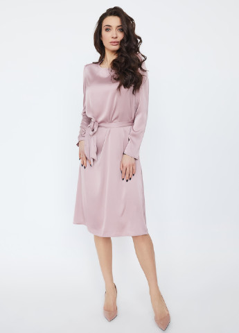 Розово-лиловое кэжуал платье Miledi однотонное
