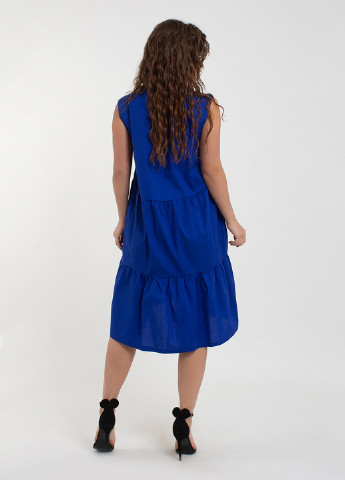 Синее кэжуал платье в стиле ампир Modna Anka однотонное