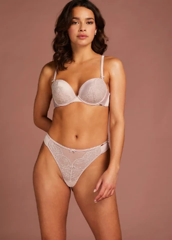 Пудровый балконет бюстгальтер Hunkemoller с косточками полиэстер