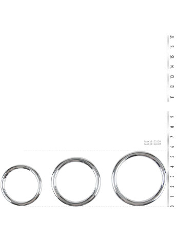 Набор металлических эрекционных колец - Cock/Ball Ring & Glans Ring Set Sinner Gear Unbendable (255073534)
