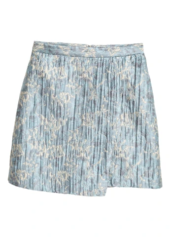 Голубая кэжуал с рисунком юбка H&M клешированная