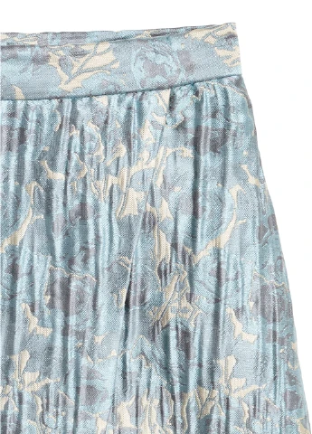 Голубая кэжуал с рисунком юбка H&M клешированная