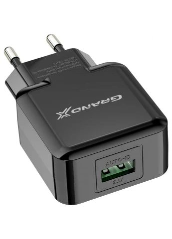 Зарядное устройство, 2.1А, 1m (CH03LTB) Grand-X 1*USB, 2,1A, Black, + cable USB -> Lightning, Cu (253507085)