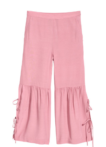 Розовые кэжуал демисезонные кюлоты брюки H&M