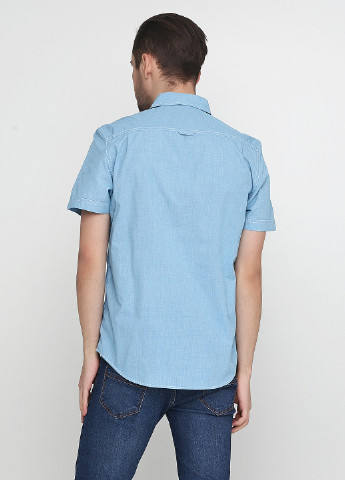 Голубой кэжуал рубашка с геометрическим узором Canda с коротким рукавом