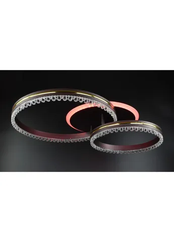 Люстра потолочная LED с пультом A55061/2B-RGB-cf+gd Коричневый 12х40х61 см. Sunnysky (253628090)