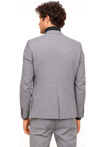 Пиджак H&M меланж серый деловой полиэстер