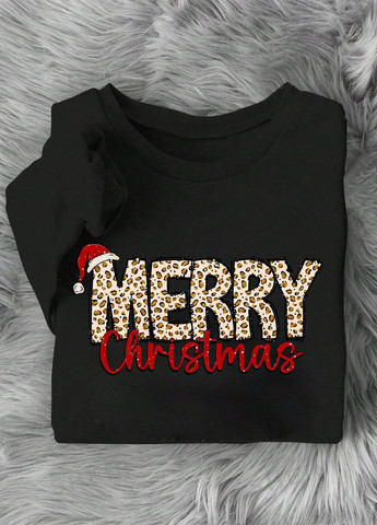 Черный свитшот SHEIN логотип без декора (346167835)