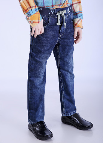 Синие демисезонные прямые джинсы LEVINDER JEANS