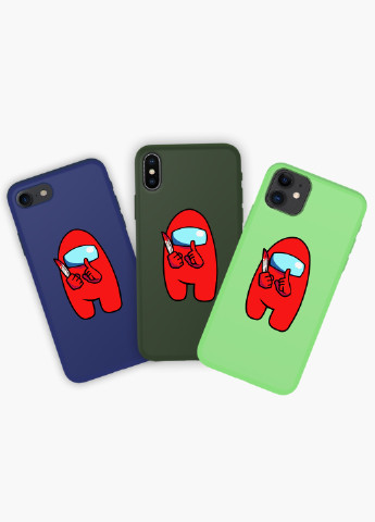 Чехол силиконовый Apple Iphone X Амонг Ас Красный (Among Us Red) (6129-2417) MobiPrint (219566601)