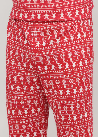 Піжама (лонгслів, штани) Livergy лонгслив + брюки новорічна червона домашня трикотаж, бавовна