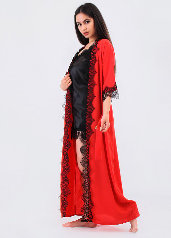 Красный демисезонный комплект (халат, пеньюар) Ghazel