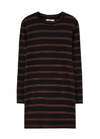 Чорна кежуал сукня а-силует Pull & Bear в смужку