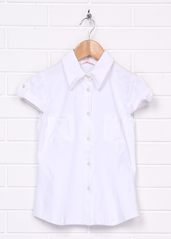 Белая однотонная блузка Colabear летняя
