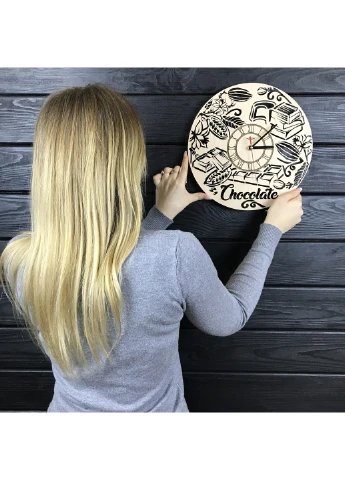 Концептуальний настінний годинник з дерева «Шоколад» 7Arts (253566709)
