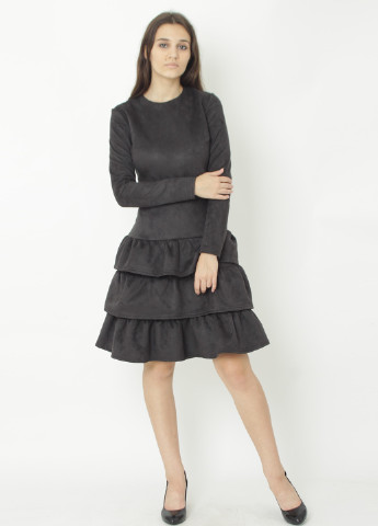 Черное кэжуал платье New Fashion однотонное
