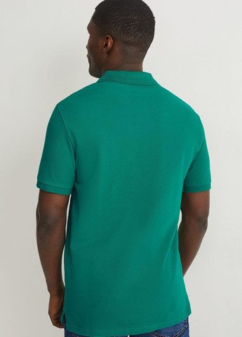Зеленая футболка-поло для мужчин C&A однотонная