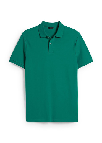 Зеленая футболка-поло для мужчин C&A однотонная