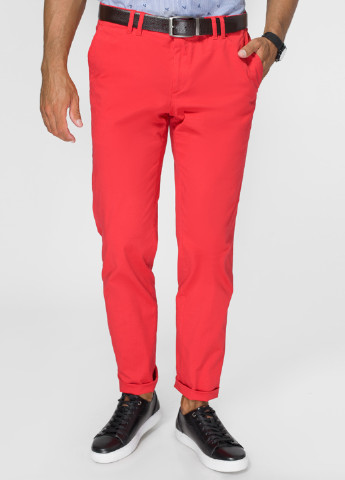 Красные кэжуал демисезонные прямые брюки Arber