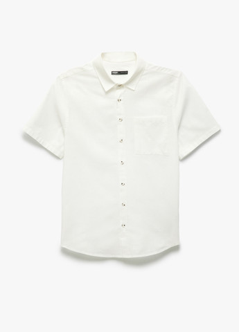 Белая кэжуал рубашка однотонная KOTON