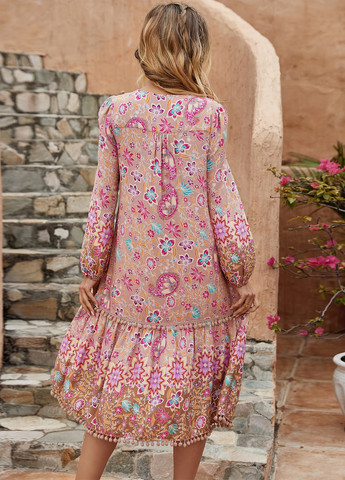 Пудрова кежуал сукня а-силует SHEIN з квітковим принтом