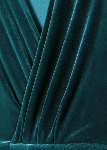 Темно-бирюзовое коктейльное платье футляр H&M однотонное