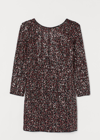 Комбинированное вечернее платье с пайетками H&M с абстрактным узором