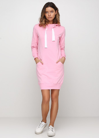 Розовое кэжуал платье Senti однотонное