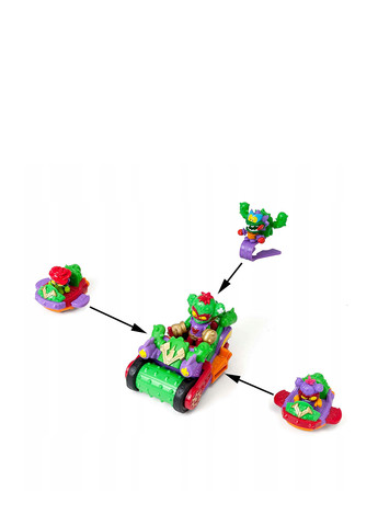 Игровой набор Спайк-Роллер Кактус (3 машинки, Казум-Кид, 3 фигурки), 7х24х25 см SuperThings (268663607)