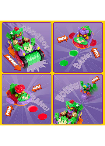 Игровой набор Спайк-Роллер Кактус (3 машинки, Казум-Кид, 3 фигурки), 7х24х25 см SuperThings (268663607)