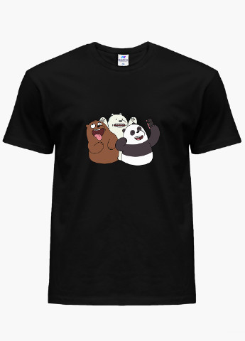 Чорна демісезонна футболка дитяча вся правда про ведмедів (we bare bears) (9224-2665) MobiPrint