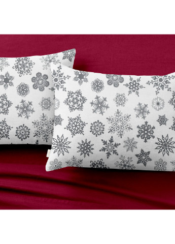 Полуторный комплект RANFORS BORDO SNOWFLAKES GREY (пододеяльник 160х220 см, простынь 155х240 см, наволочка 2 шт 50х70 см) Cosas (251413578)