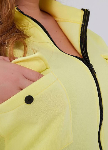 Женская кофта жилетка трансформер с начесом желтого цвета размер батал р.50/52 362998 New Trend (256163424)