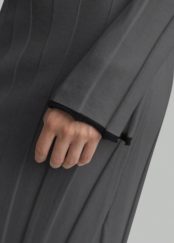 Темно-серое кэжуал платье платье-свитер SHEIN однотонное