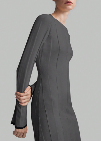 Темно-серое кэжуал платье платье-свитер SHEIN однотонное