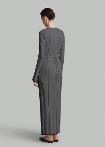 Темно-серое кэжуал платье платье-свитер SHEIN однотонное