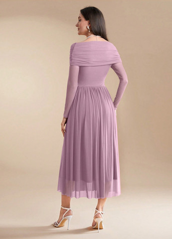 Лілова вечірня сукня а-силует SHEIN однотонна