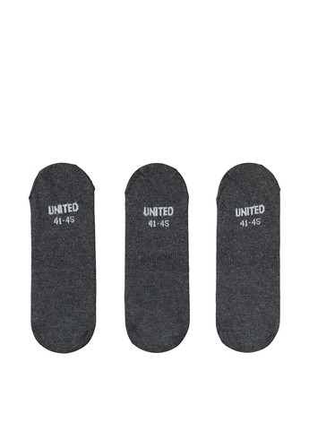 Чёрные носки (3 пары) UNITED4 однотонные (329148632)