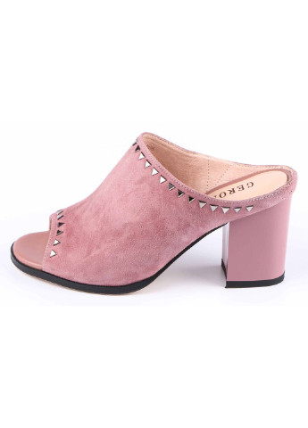 Розовые женские босоножки на каблуке 195162 Geronea без застежки