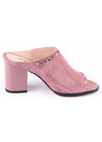 Розовые женские босоножки на каблуке 195162 Geronea без застежки