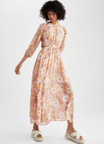Комбінована кежуал сукня DeFacto з квітковим принтом