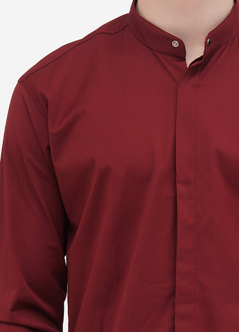Бордовая кэжуал рубашка однотонная Ruff