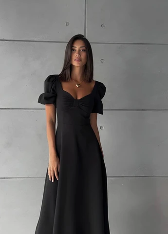 Чорна кежуал сукня No Brand однотонна