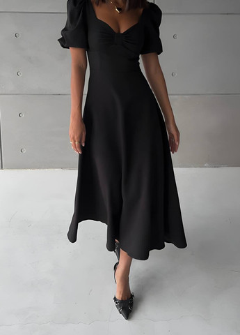 Чорна кежуал сукня No Brand однотонна