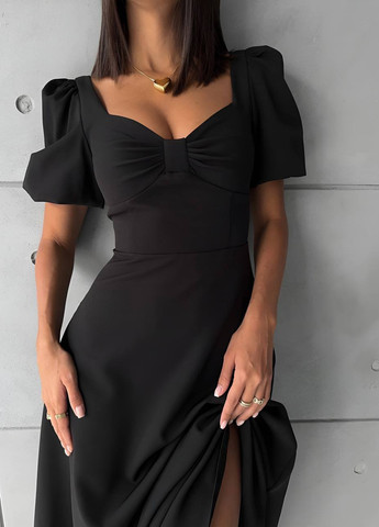 Чорна кежуал сукня No Brand однотонна