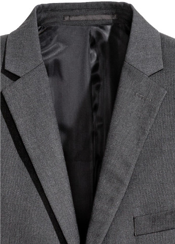 Пиджак H&M однобортный перец с солью серый деловой костюмная, полиэстер