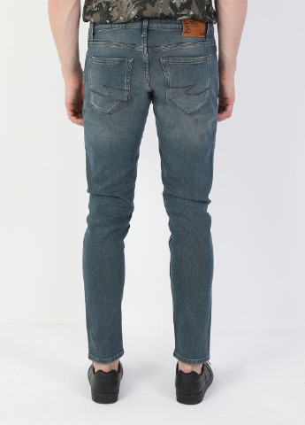 Серо-синие демисезонные слим джинсы 041 DANNY Colin's
