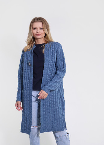 Темно-голубой кэжуал пиджак Mari-Knit - однотонный - демисезонный