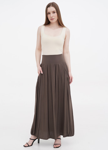 Серо-коричневая кэжуал меланж юбка Garnet Hill клешированная